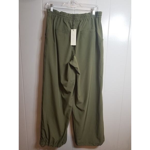 Rachel Zoe Women's‎ Sz Large Army Green Straight Wide Leg Jogger Pants - Picture 3 of 10